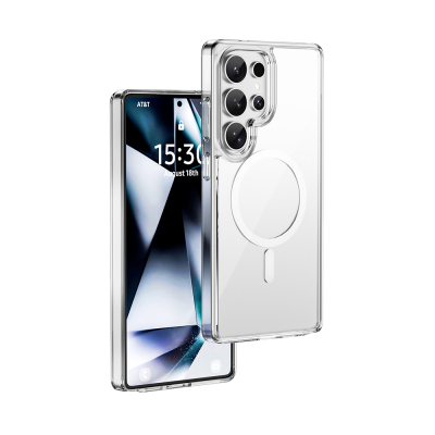 Galaxy S26 Ultra Kılıf Wiwu MCC-101 iShield Pro Serisi M-safe Şarj Özellikli Crystal Sert PC Kapak - Wiwu