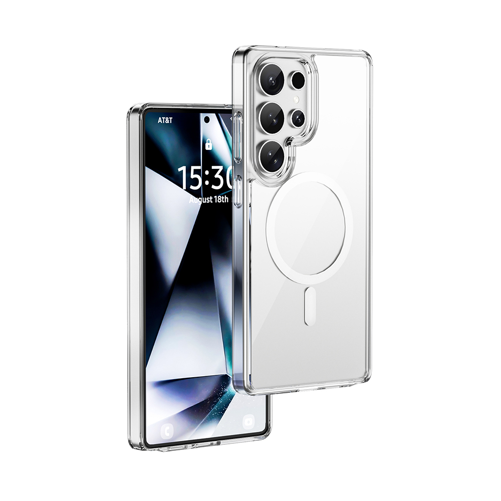 Galaxy S26 Ultra Kılıf Wiwu MCC-101 iShield Pro Serisi M-safe Şarj Özellikli Crystal Sert PC Kapak - Şeffaf