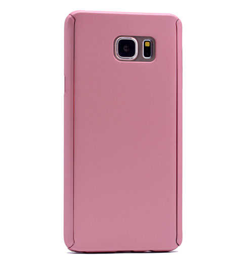 Galaxy S6 Edge Kılıf Zore 360 3 Parçalı Rubber Kapak - Rose Gold