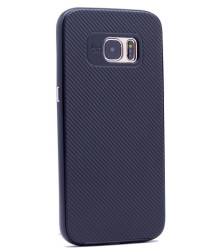 Galaxy S7 Edge Case Zore Thin Mono Karbon Silicon Cover - Zore