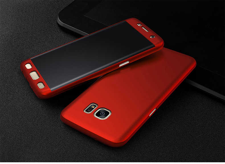 Galaxy S8 Kılıf Zore 360 3 Parçalı Rubber Kapak - Kırmızı