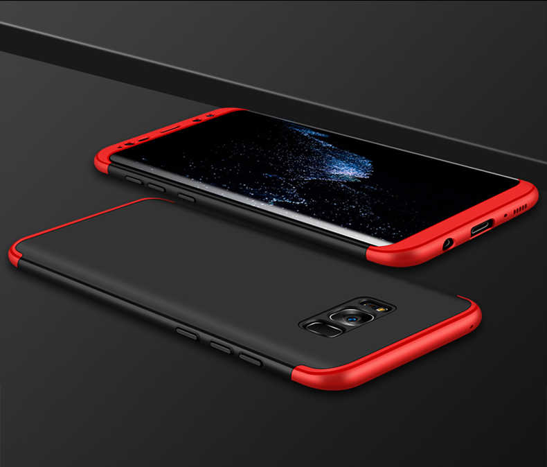 Galaxy S8 Plus Kılıf Zore Ays Kapak - Siyah-Kırmızı