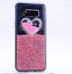 Galaxy S8 Plus Kılıf Zore Kalpli Silikon Pembe