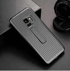 Galaxy S9 Plus Kılıf Zore Wave Standlı Mıknatıslı Kapak Siyah