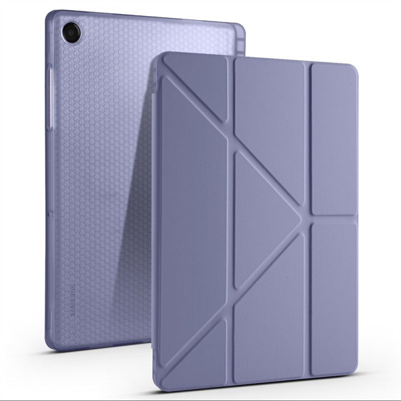 Galaxy Tab A11 Plus Case Zore Tri Folding Stand Case with Pen Compartment - 16