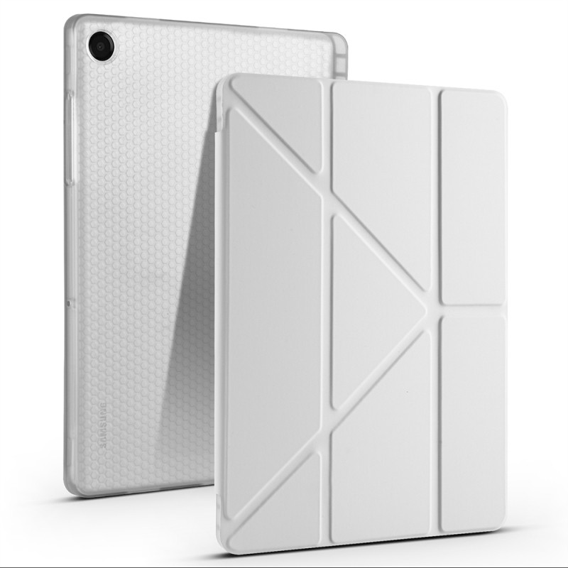 Galaxy Tab A11 Plus Case Zore Tri Folding Stand Case with Pen Compartment - 4