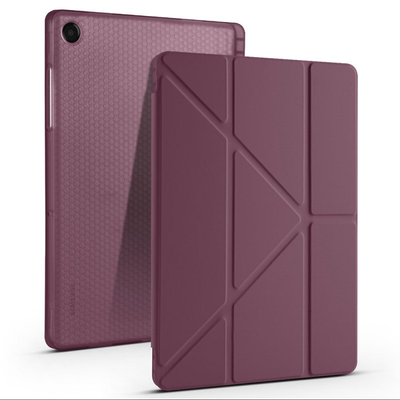 Galaxy Tab A11 Plus Case Zore Tri Folding Stand Case with Pen Compartment - 5