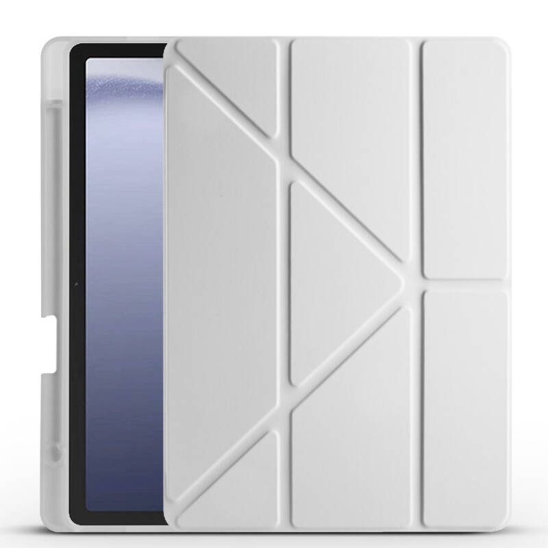 Galaxy Tab A9 Case Pen Compartment Zore Tri Folding Stand Case - 62