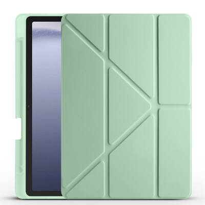 Galaxy Tab A9 Case Pen Compartment Zore Tri Folding Stand Case - 60