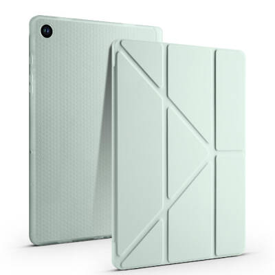 Galaxy Tab A9 Case Pen Compartment Zore Tri Folding Stand Case - 35