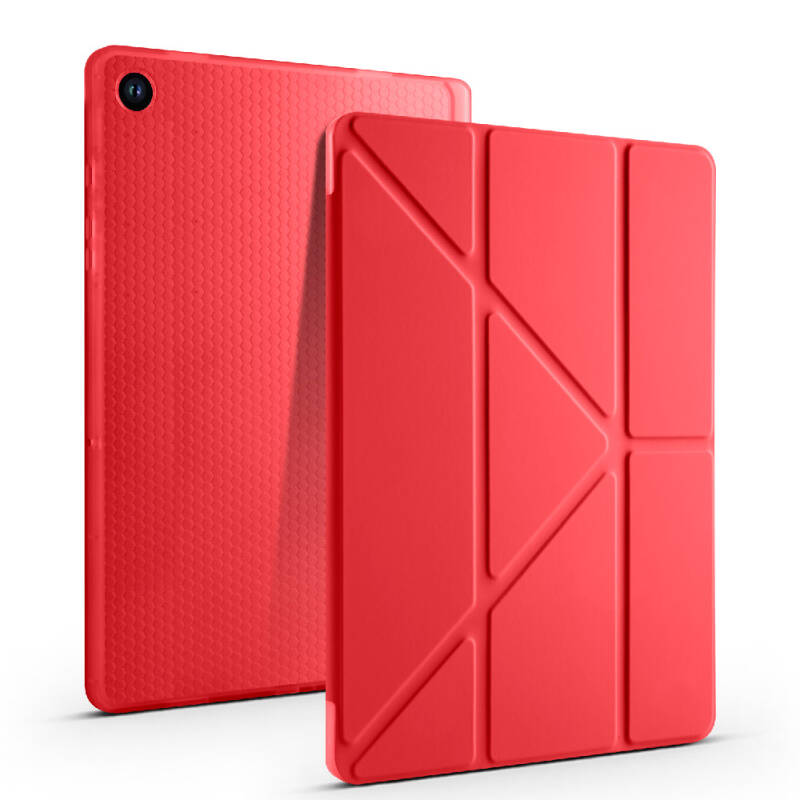 Galaxy Tab A9 Case Pen Compartment Zore Tri Folding Stand Case - 21