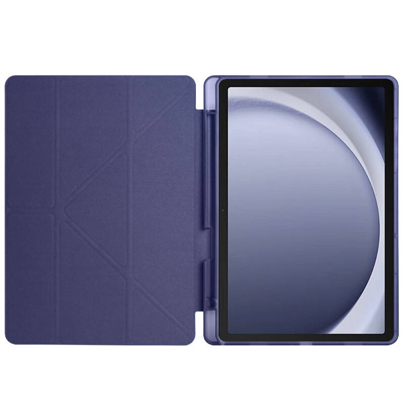 Galaxy Tab A9 Case Pen Compartment Zore Tri Folding Stand Case - 6