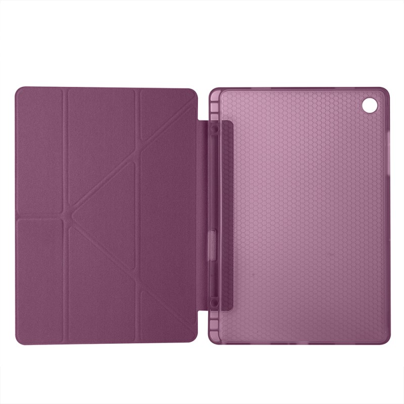 Galaxy Tab A9 Case Pen Compartment Zore Tri Folding Stand Case - 5