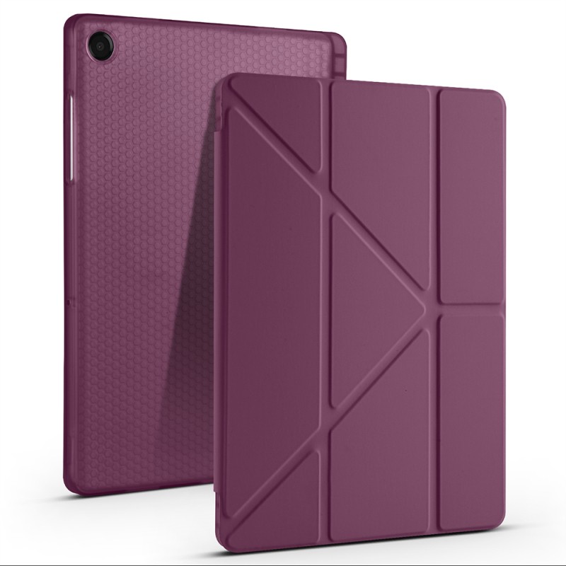 Galaxy Tab A9 Kılıf Zore Tri Folding Kalem Bölmeli Standlı Kılıf - 57