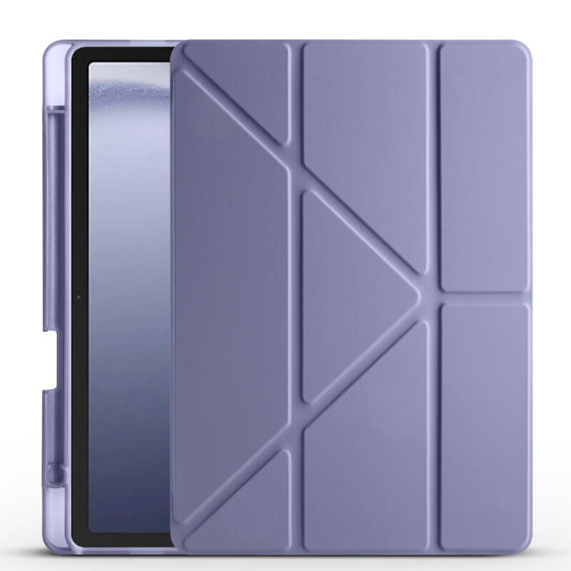 Galaxy Tab A9 Plus Case Pen Compartment Zore Tri Folding Stand Case - 19