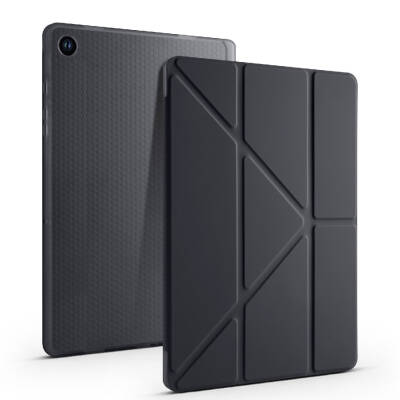 Galaxy Tab A9 Plus Kılıf Zore Tri Folding Kalem Bölmeli Standlı Kılıf - Zore