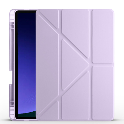 Galaxy Tab S10 FE Kılıf Zore Tri Folding Kalem Bölmeli Standlı Kılıf - Zore