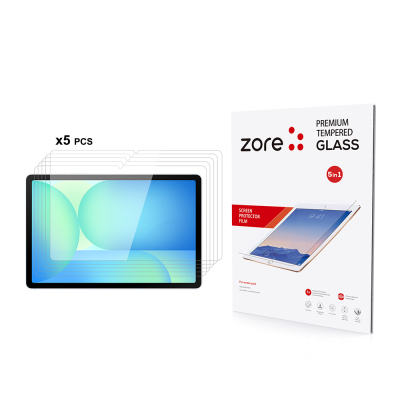 Galaxy Tab S10 FE Plus Zore 5in1 Tablet Temperli Cam Ekran Koruyucu - Zore