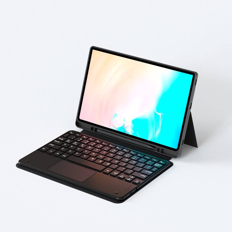 Galaxy Tab S10 FE Plus Zore Border Keyboard Tablet Case Bluetooth Connection and Stand - 4