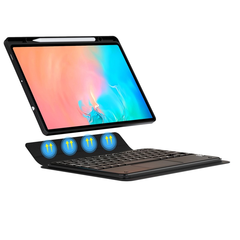 Galaxy Tab S10 FE Zore Border Keyboard Tablet Case Bluetooth Connection and Stand - 4
