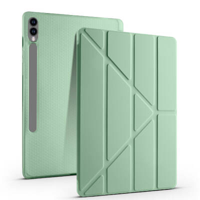 Galaxy Tab S10 Plus Kılıf Zore Tri Folding Kalem Bölmeli Standlı Kılıf - Zore
