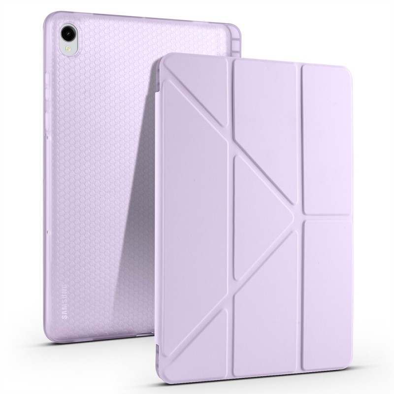 Galaxy Tab S11 Case Zore Tri Folding Stand Case with Pen Compartment - 1