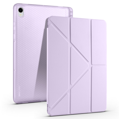 Galaxy Tab S11 Case Zore Tri Folding Stand Case with Pen Compartment - Zore