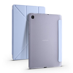Galaxy Tab S6 Lite P610 Kılıf Zore Tri Folding Kalem Bölmeli Standlı Kılıf - Zore