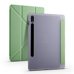 Galaxy Tab S7 T870 Kılıf Zore Tri Folding Kalem Bölmeli Standlı Kılıf - Zore