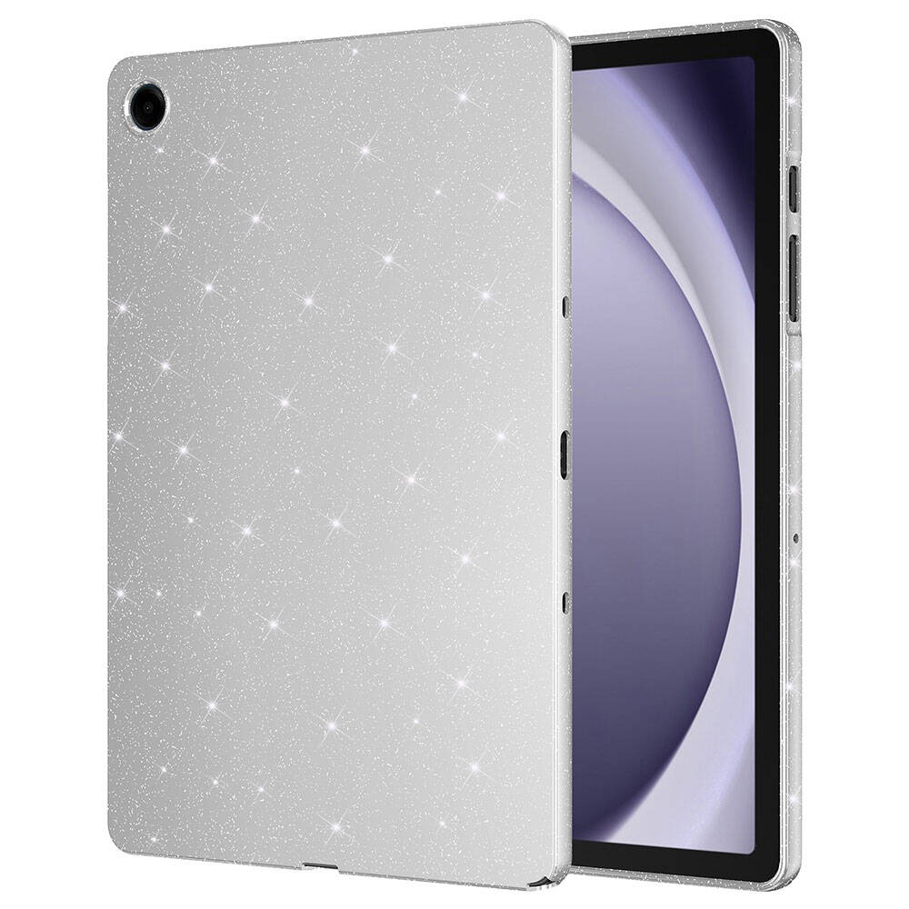 Galaxy Tab S8 Simli Parlak Görünümlü Uyumlu NXXA Tablet Koton Kılıf-Gümüş