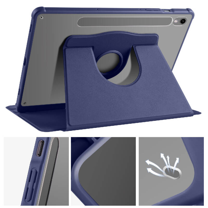 Galaxy Tab S9 Case Zore Thermal Pen Case with Rotatable Stand - 37