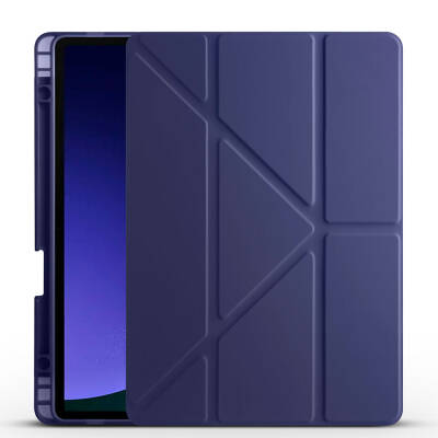 Galaxy Tab S9 Kılıf Zore Tri Folding Kalem Bölmeli Standlı Kılıf - 21