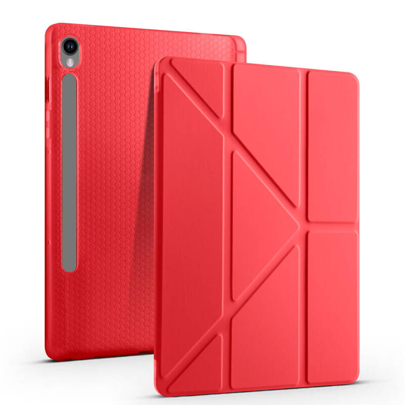 Galaxy Tab S9 Kılıf Zore Tri Folding Kalem Bölmeli Standlı Kılıf - 40