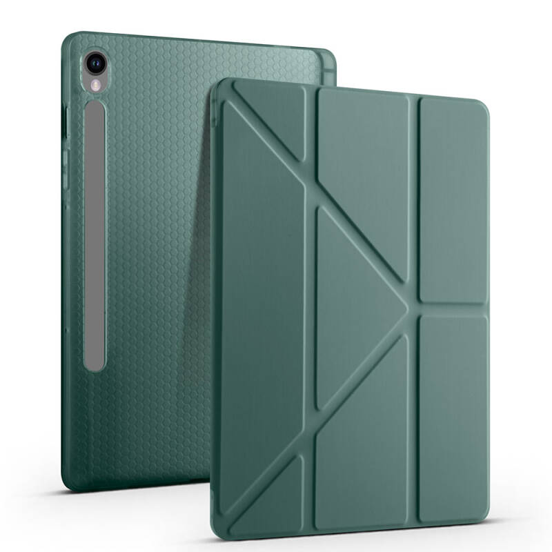 Galaxy Tab S9 Kılıf Zore Tri Folding Kalem Bölmeli Standlı Kılıf - 38