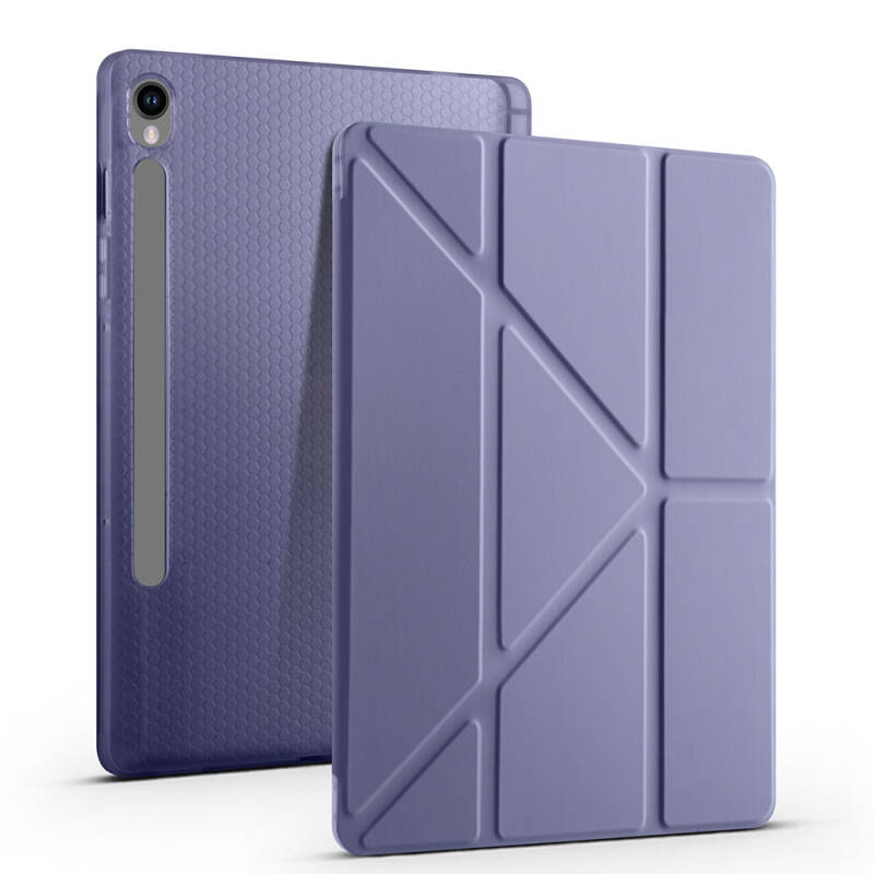Galaxy Tab S9 Kılıf Zore Tri Folding Kalem Bölmeli Standlı Kılıf - 39