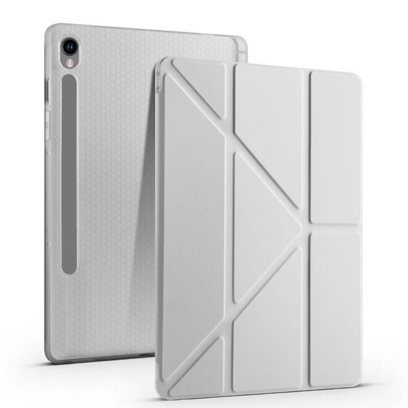 Galaxy Tab S9 Kılıf Zore Tri Folding Kalem Bölmeli Standlı Kılıf - 2
