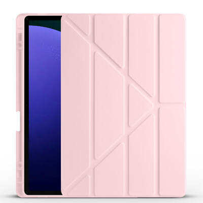 Galaxy Tab S9 Plus Kılıf Zore Tri Folding Kalem Bölmeli Standlı Kılıf - Zore