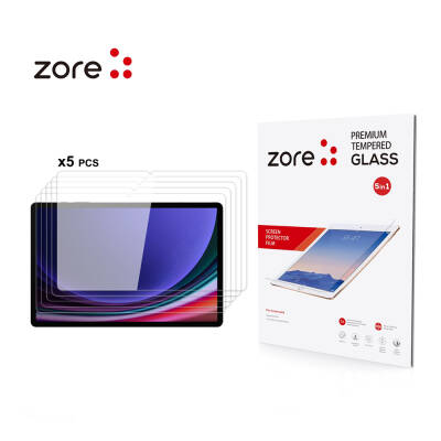 Galaxy Tab S9 Plus Zore 5in1 Tablet Tempered Glass Screen Protector - Zore