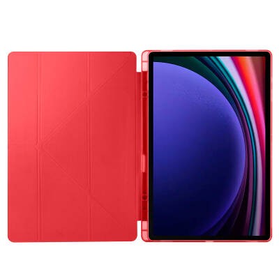 Galaxy Tab S9 Ultra Case Zore Tri Folding Stand Case with Pen Compartment - 21