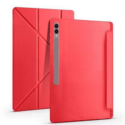 Galaxy Tab S9 Ultra Kılıf Zore Tri Folding Kalem Bölmeli Standlı Kılıf - 5