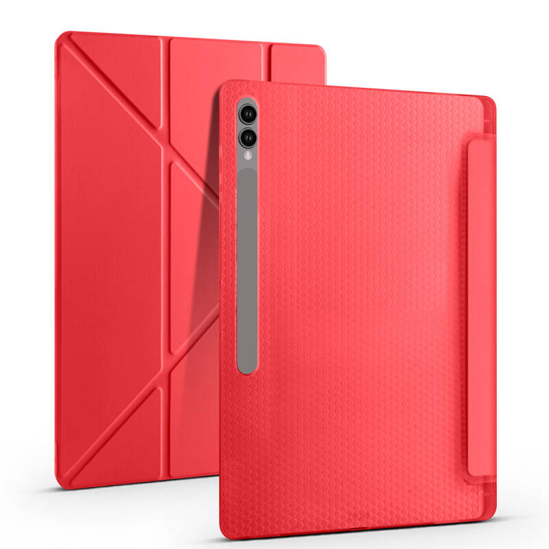 Galaxy Tab S9 Ultra Kılıf Zore Tri Folding Kalem Bölmeli Standlı Kılıf - 5