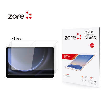 Galaxy Tab S9 Zore 5in1 Tablet Temperli Cam Ekran Koruyucu - Zore