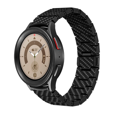 Galaxy Watch 4 44mm Karbon Fiber Pitaka Modern Serisi Black-Grey Twill Kordon - Pitaka