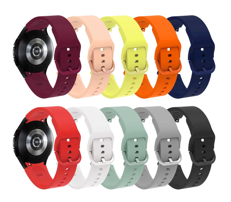 Samsung Galaxy Watch 4 40mm Uyumlu Classic Silikon Kordon Turuncu