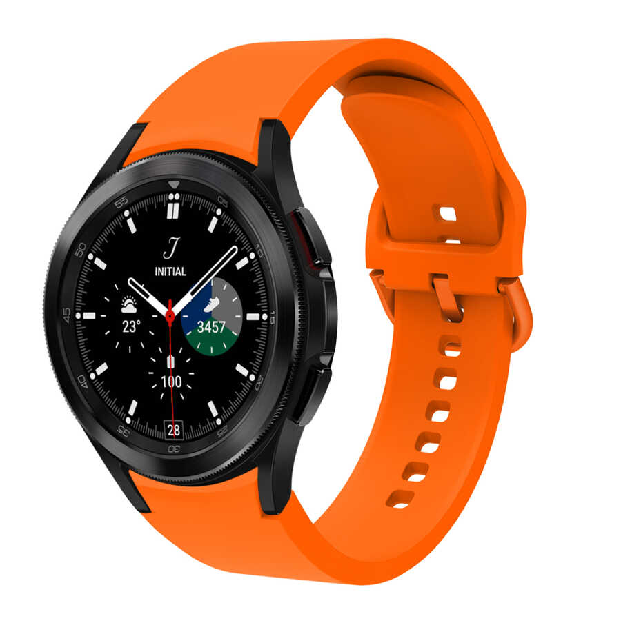 Samsung Galaxy Watch 4 40mm Uyumlu Classic Silikon Kordon Turuncu