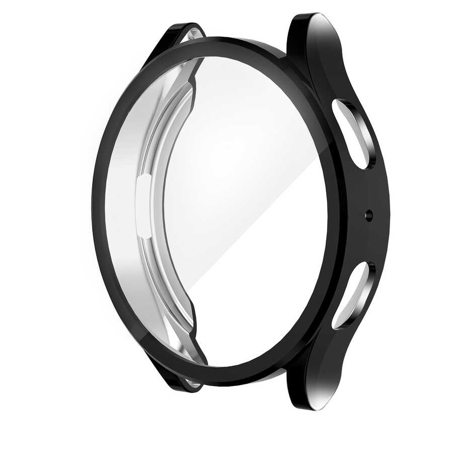 Galaxy Watch 5 40mm Silikon TPU Kasa ve Ekran Koruyucu Zore Watch Gard 15 - Siyah