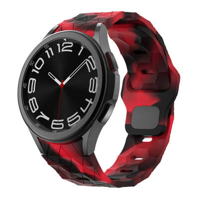 Galaxy Watch 5 Pro 45mm Zore KRD-116 20mm Futbol Desenli Spor Tasarımlı Silikon Kordon - Zore