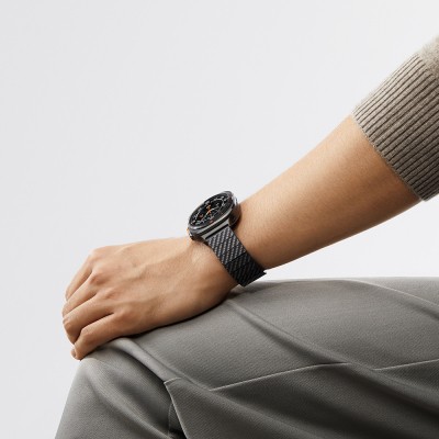 Galaxy Watch Ultra 47mm Carbon Fiber Pitaka Modern Series Black-Grey Twill Band - 12