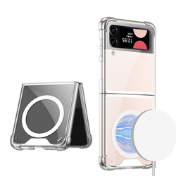 Galaxy Z Flip 3 Case with Wireless Charging Featured Airbag Zore Kıpta Anti Shock Magsafe Cover - GKK