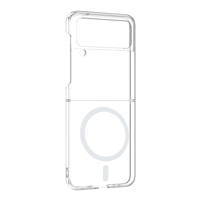 Galaxy Z Flip 4 Camera Protected M-Safe Charging Transparent Zore London Hard PC Case - 3